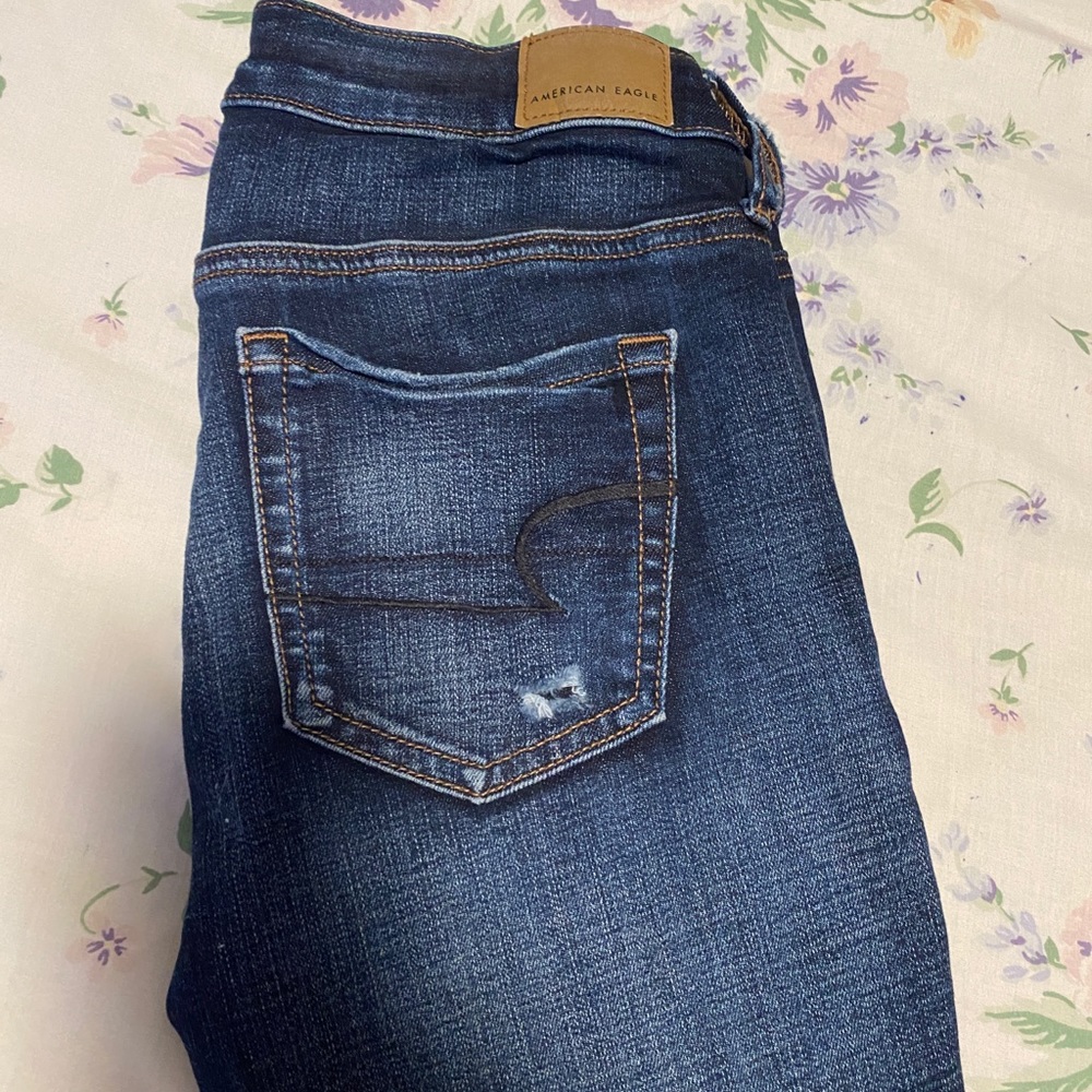 Dark wash ripped jeans